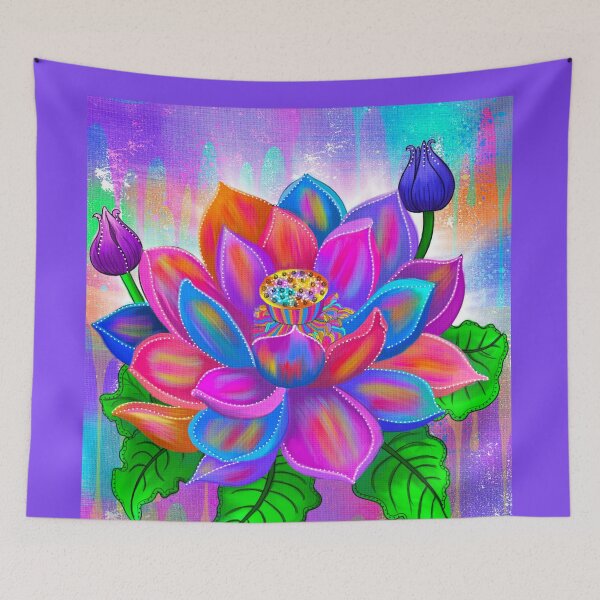 Item preview, Colorful lotus designed and sold by MrsJinxy.