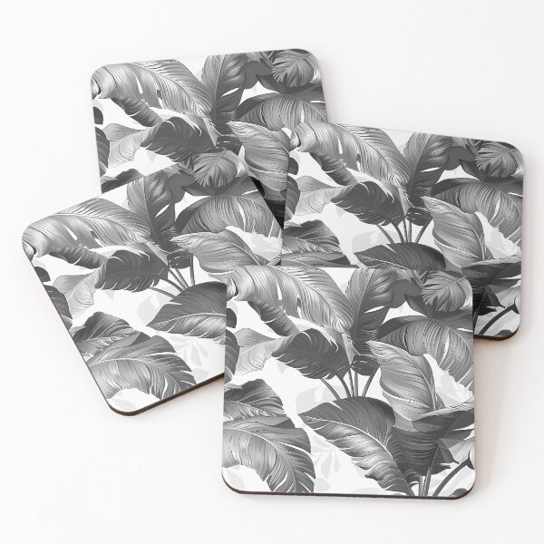 Item preview, Black & white leaves designed and sold by PatternCabinet-.