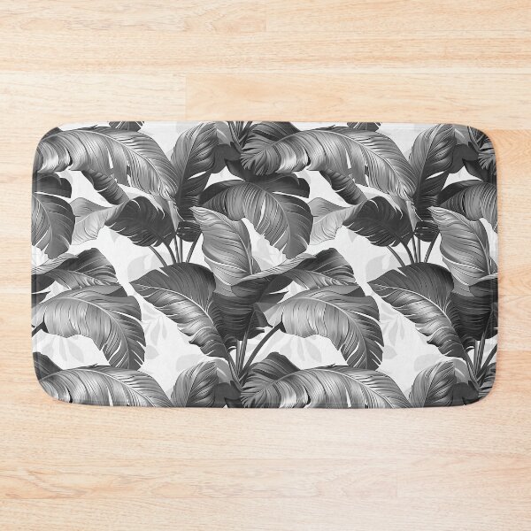 Item preview, Black & white leaves designed and sold by PatternCabinet-.