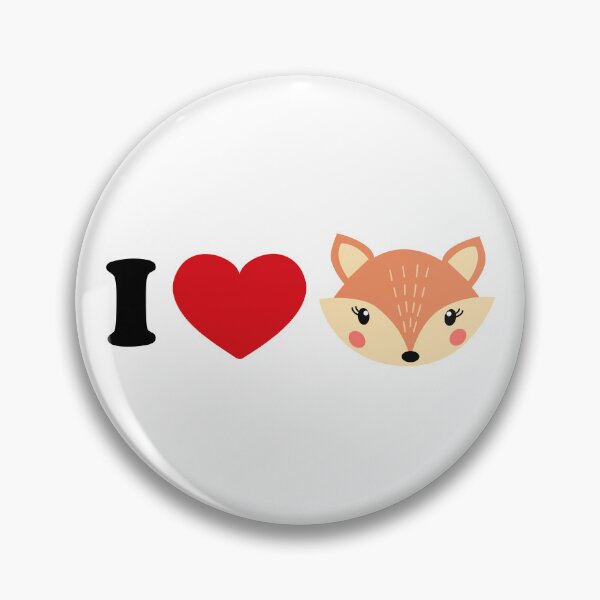 Item preview, I love - with a cute fox art designed and sold by EmeraldeaArt.