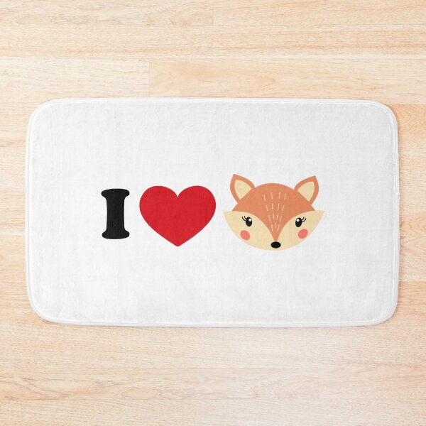 Item preview, I love - with a cute fox art designed and sold by EmeraldeaArt.
