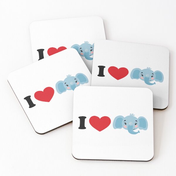 Item preview, I love elephant - with a blue cute elephant art designed and sold by EmeraldeaArt.