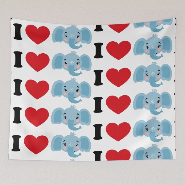Item preview, I love elephant - with a blue cute elephant art designed and sold by EmeraldeaArt.