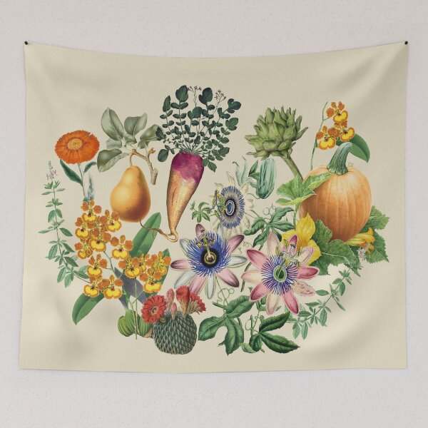 Item preview, 'Natural Remedies' Vintage Botanical Illustration Cut Out Collage Flowers, Fruit and Vegetables designed and sold by Venus-in-Virgo.