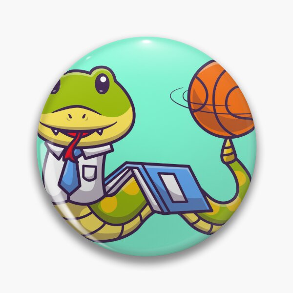 Item preview, Cute Snake Student Spinning Basketball Cartoon Vector Icon designed and sold by hjian8219.