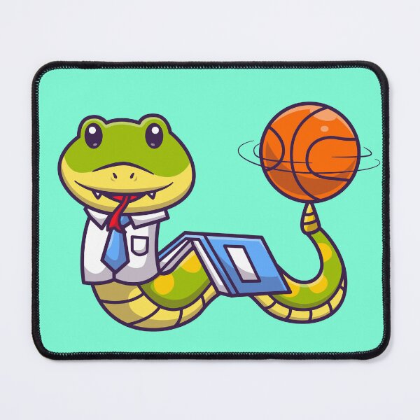 Item preview, Cute Snake Student Spinning Basketball Cartoon Vector Icon designed and sold by hjian8219.