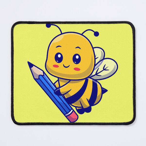 Item preview, Cute Honey Bee Holding Pencil Cartoon Vector Icon designed and sold by hjian8219.