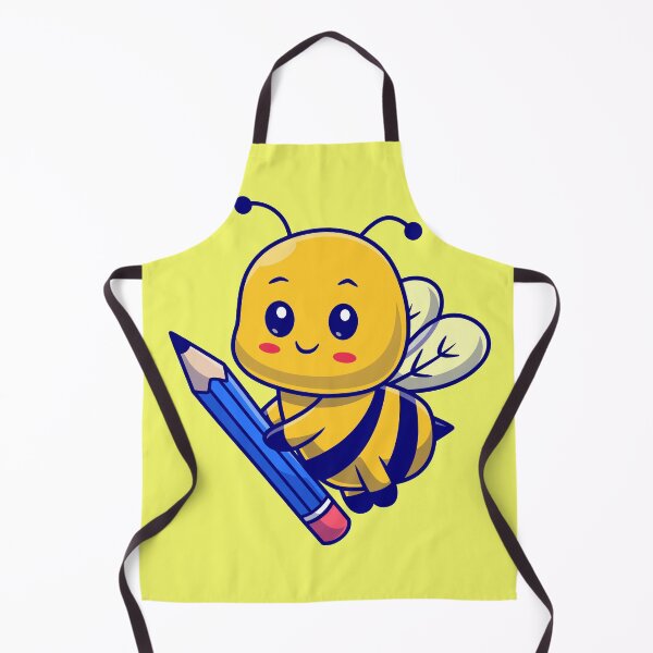 Item preview, Cute Honey Bee Holding Pencil Cartoon Vector Icon designed and sold by hjian8219.