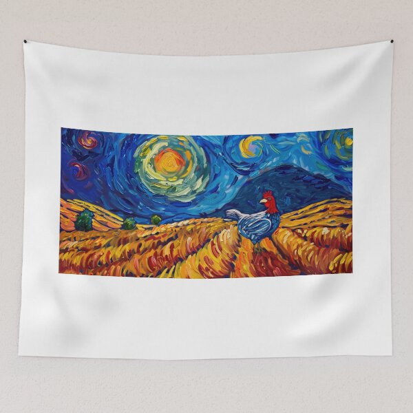 Item preview, Starry Fields: A Rooster's Night designed and sold by Chaotic Cuties.