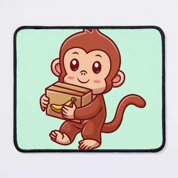 Item preview, Cute Monkey Courier Shipping Package Cartoon Vector Icon designed and sold by hjian8219.