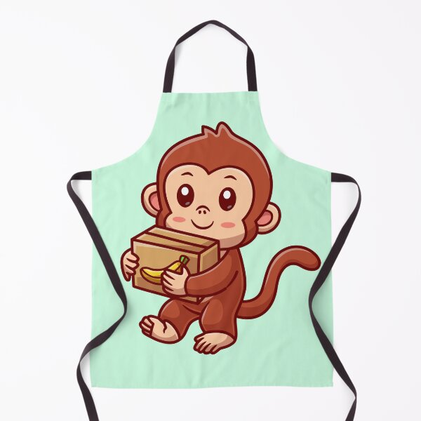 Item preview, Cute Monkey Courier Shipping Package Cartoon Vector Icon designed and sold by hjian8219.