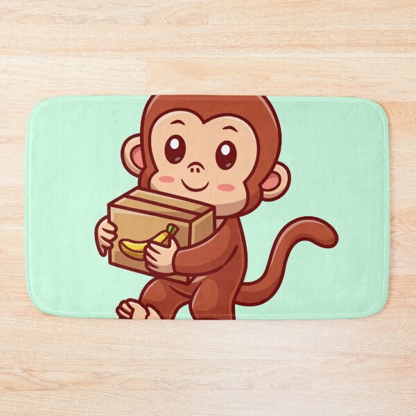 Item preview, Cute Monkey Courier Shipping Package Cartoon Vector Icon designed and sold by hjian8219.
