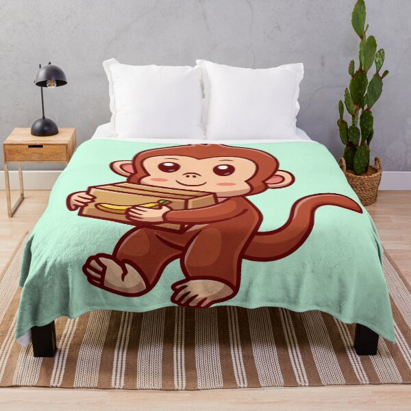 Item preview, Cute Monkey Courier Shipping Package Cartoon Vector Icon designed and sold by hjian8219.