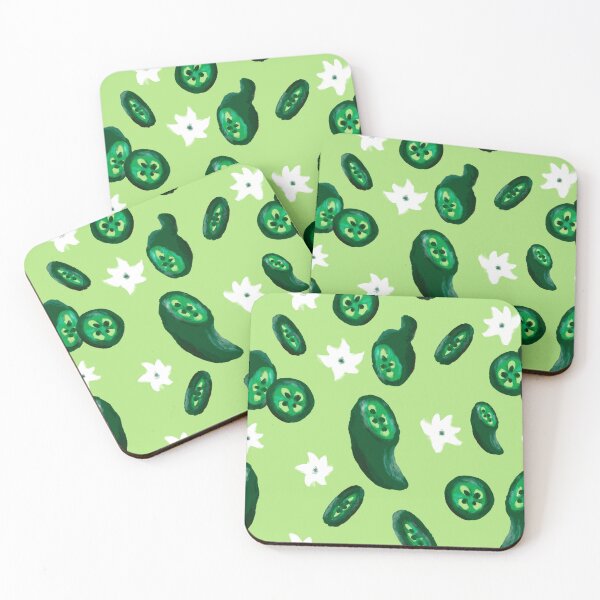 Item preview, Kitschen Green Jalapeño with flowers pattern  designed and sold by brookelynette.