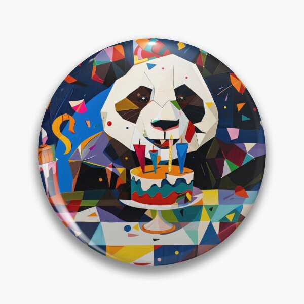 Item preview, Party Panda: A Festive Geometric Gala designed and sold by Chaotic Cuties.