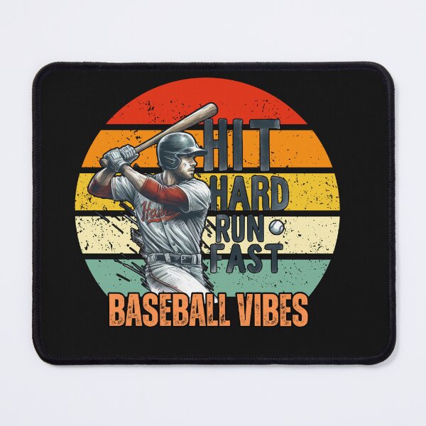 Item preview, Retro Hit Hard Run Fast Baseball Vibes designed and sold by AlienOccupation.