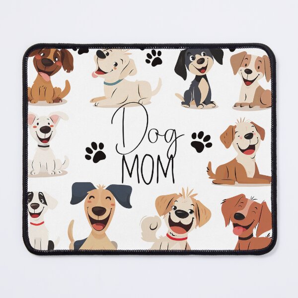 Item preview, Dog mom, cute puppy dogs and paw prints for dog lover cartoon illustrated designed and sold by Inktown.