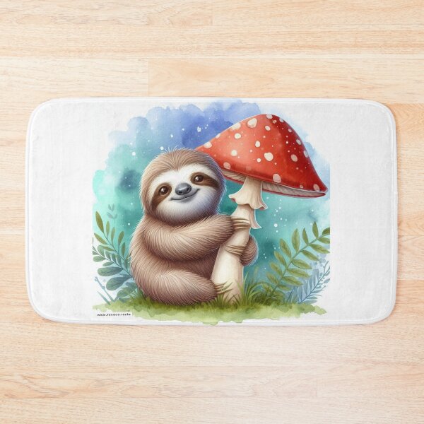 Item preview, Cute Sloth Bear with Amanita Mushroom  designed and sold by Fullnature.