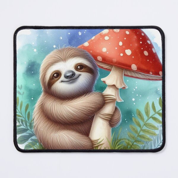 Item preview, Cute Sloth Bear with Amanita Mushroom designed and sold by Fullnature.