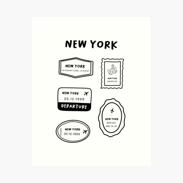 Artikel-Vorschau von New York – Reisestempelsammlung | Minimalistisches Design | Schwarz und Weiß, designt und verkauft von RM-Journey.