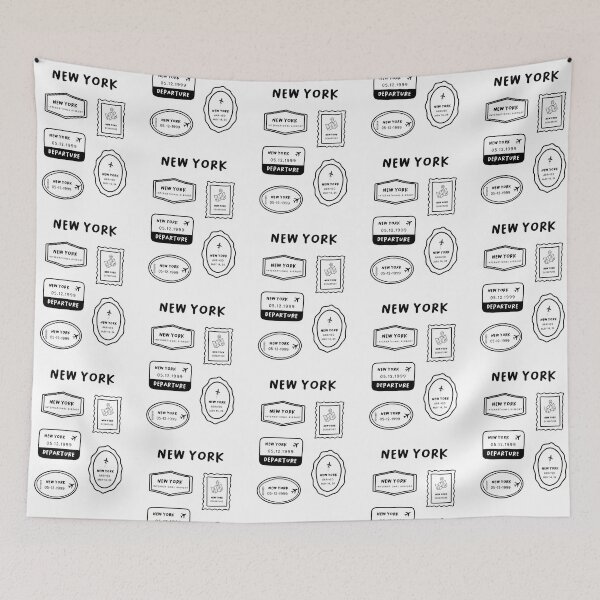 Item preview, New York - Travel Stamp Collection | Minimalist Design | Black and White designed and sold by RM-Journey.