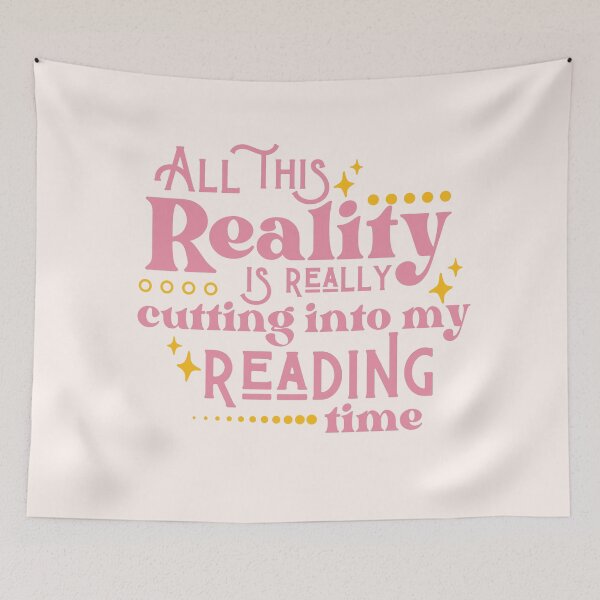 Item preview, Reality Vs. Reading / Book Nerd / Quote Lettering designed and sold by Neadoodles.