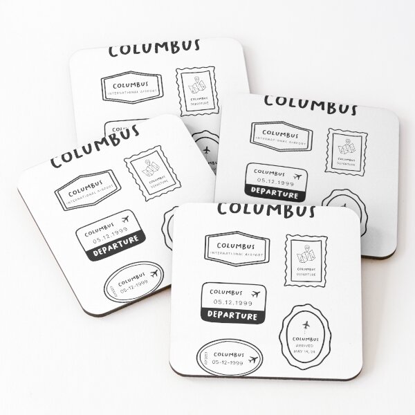 Item preview, Columbus - Travel Stamp Collection | Minimalist Design | Black and White designed and sold by RM-Journey.