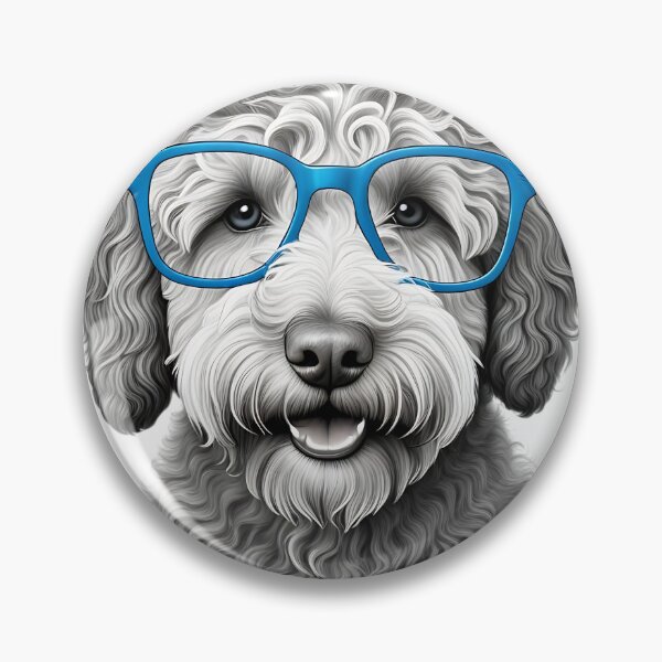 Item preview, Austalian Labradoodle with Blue Glasses designed and sold by aboniteblanc.