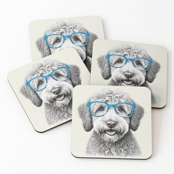 Item preview, Austalian Labradoodle with Blue Glasses designed and sold by aboniteblanc.