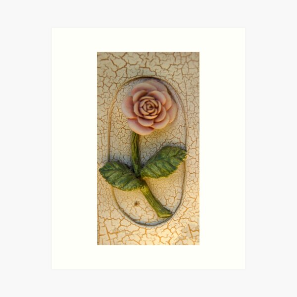 Item preview, Pink Rose on Cream Crackle by Adelaide artist Avril Thomas at Magpie Springs designed and sold by MagpieSprings.