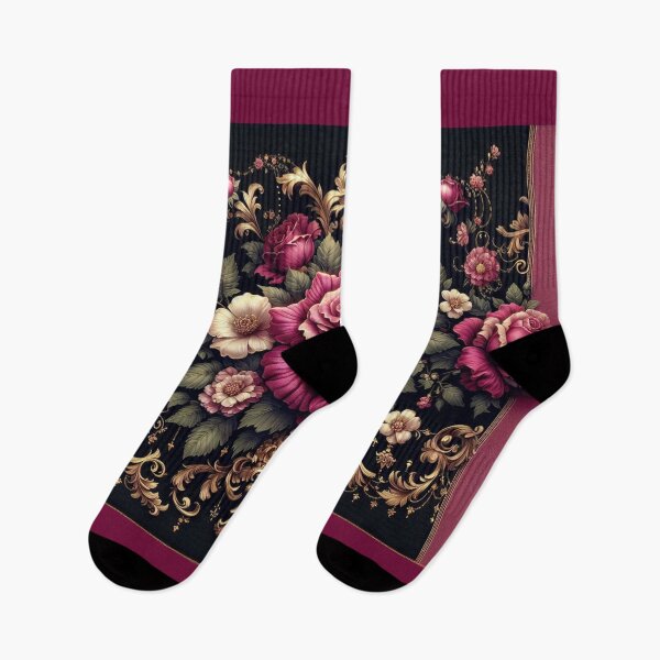 Item preview, Midnight Fuchsia Rococo With Roses designed and sold by DesignsByPrnces.