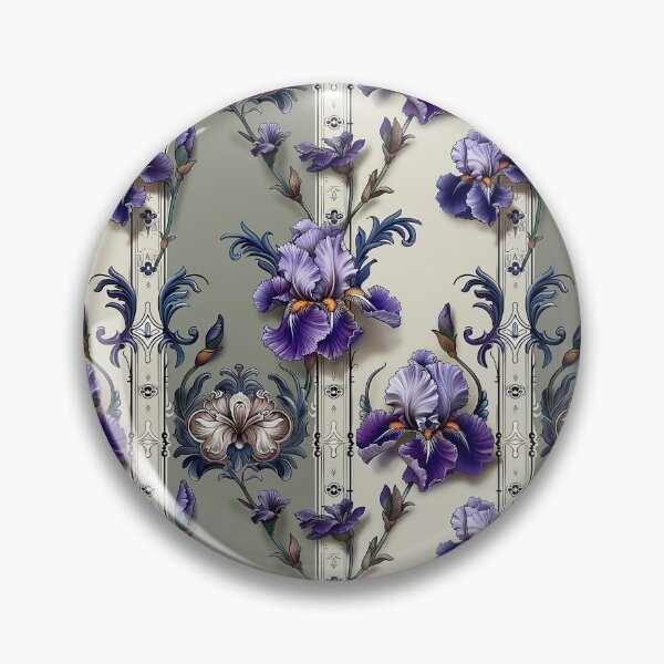 Item preview, Viiolet iris in white and grey background designed and sold by fuzzyfox.
