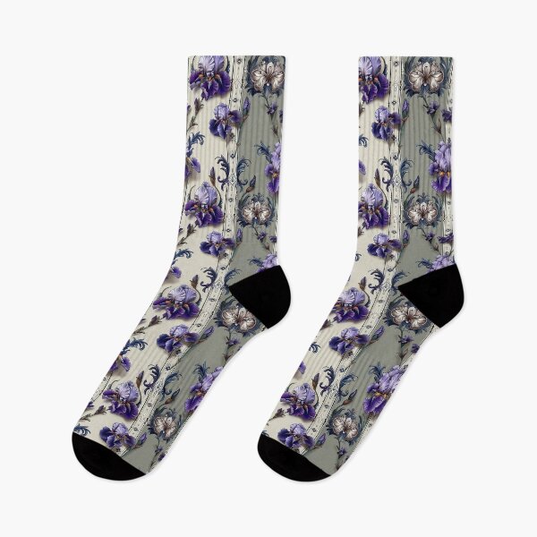 Item preview, Viiolet iris in white and grey background designed and sold by fuzzyfox.