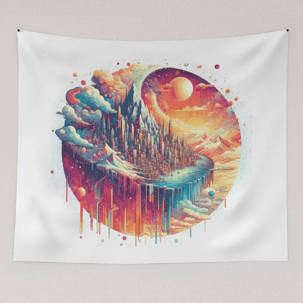 Item preview, Colorful Dreamy City in Mountain Melting Yin Yang designed and sold by ShepuShuki.