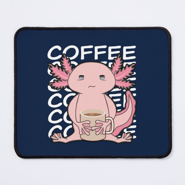 Item preview, Cute Kawaii Axolotl Drinking Coffee designed and sold by Shiraufa.