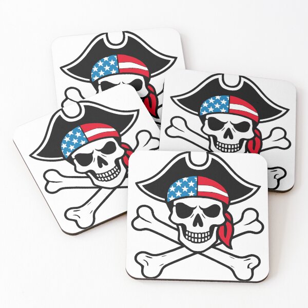 Item preview, Patriotic Pirate 4th of July American Flag designed and sold by TKsTees.