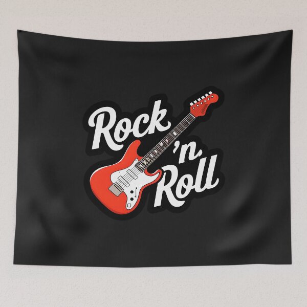 Aperçu de l'œuvre Logo de guitare électrique Rock 'n' Roll Lover créée et vendue par TheArtOfPat.