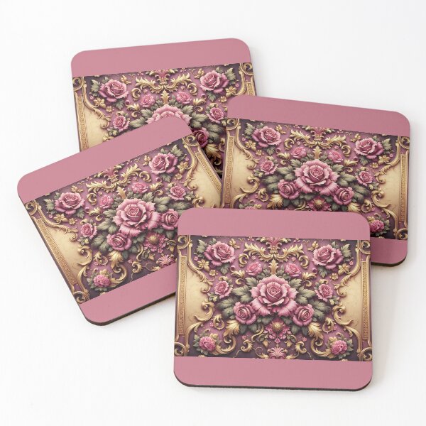 Item preview, Matte Fuchsia Rococo With Roses designed and sold by DesignsByPrnces.