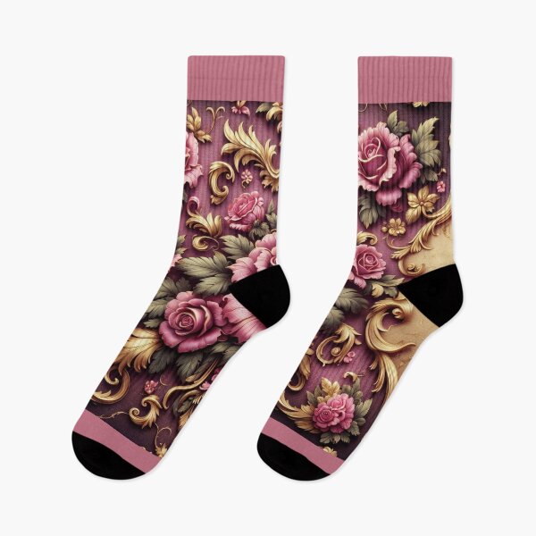 Item preview, Matte Fuchsia Rococo With Roses designed and sold by DesignsByPrnces.