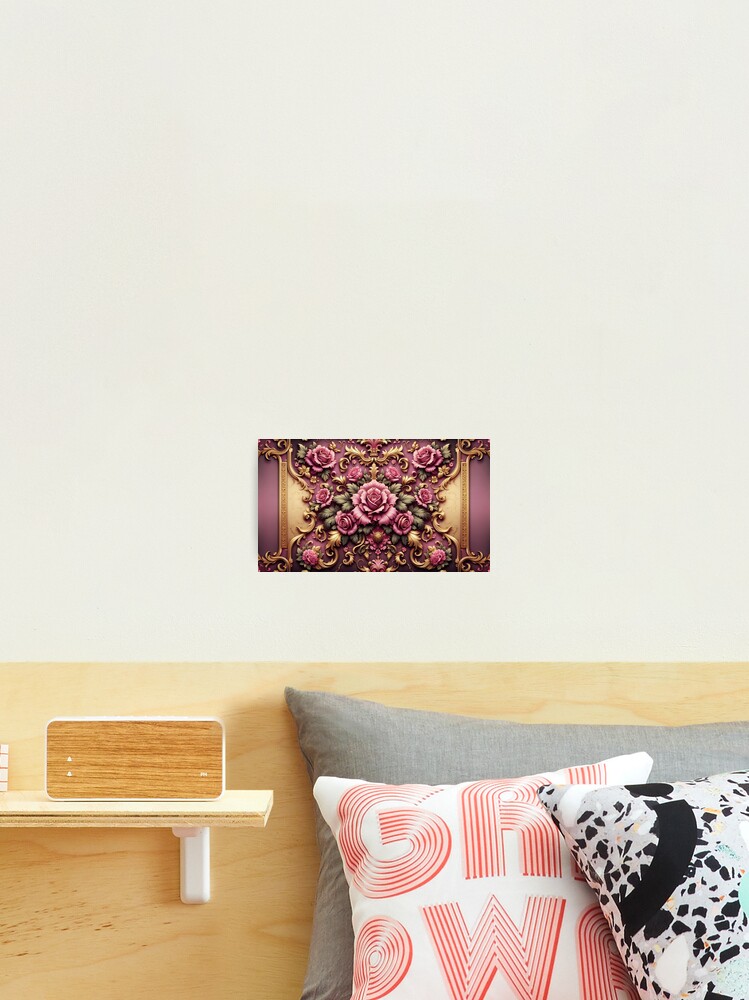 Thumbnail 2 of 3, Photographic Print, Matte Fuchsia Rococo With Roses designed and sold by DesignsByPrnces.