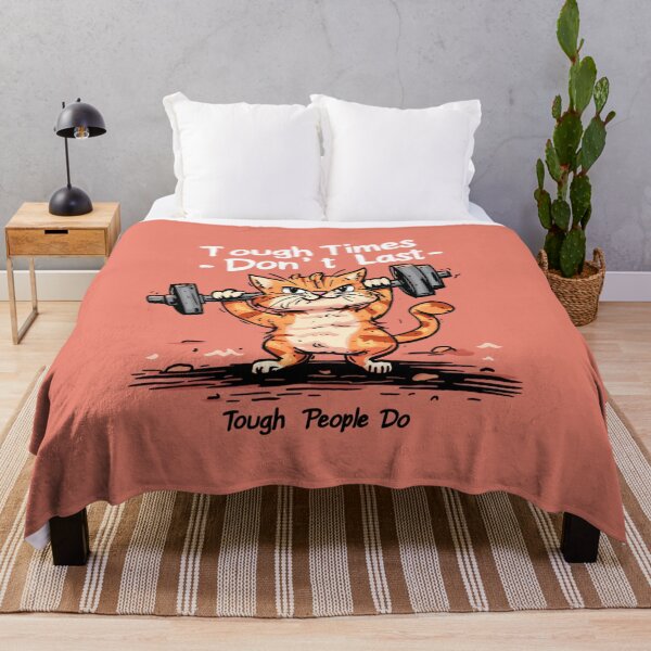 Item preview, Tough Times Don't Last, Tough People Do - Cat Weight Lift Design Collection Posters and More designed and sold by StickerHavenn.