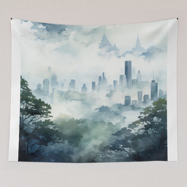 Item preview, Watercolor Cityscape designed and sold by NeoNebulaArt.