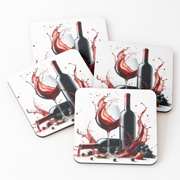 Item preview, Elegant Accident: Red Wine Glass and Scattered Wine designed and sold by daruneenok.