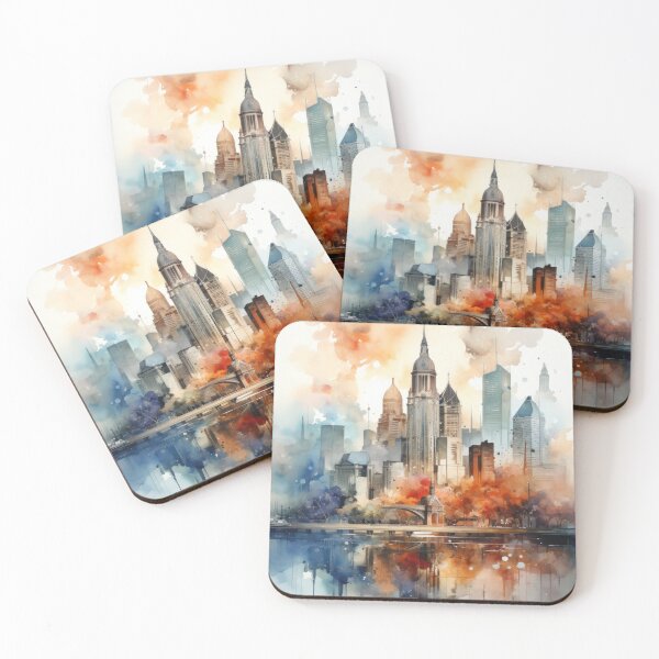 Item preview, Watercolor Cityscape designed and sold by NeoNebulaArt.