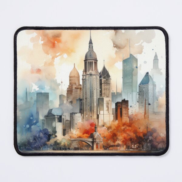 Item preview, Watercolor Cityscape designed and sold by NeoNebulaArt.