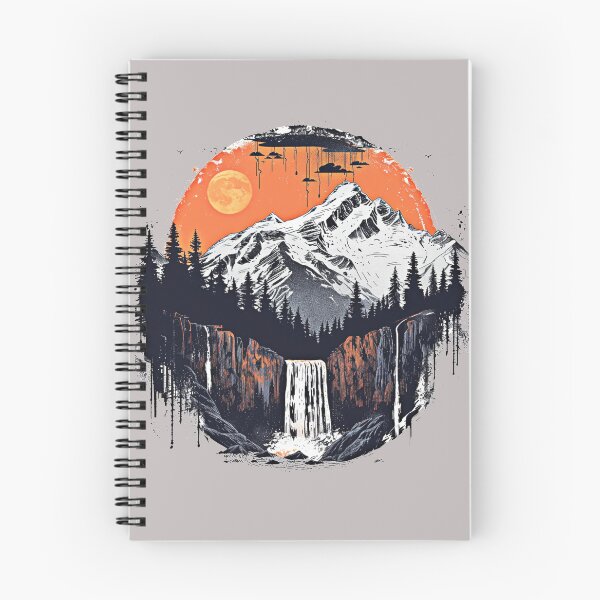 Aperçu de l'œuvre Cascade de Sunset Mountain – T-shirt Nature Adventure Art créée et vendue par Mrrjgraphic.