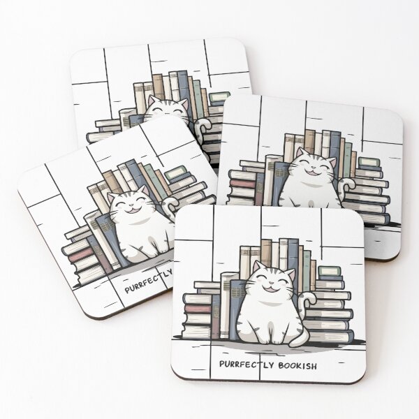 Item preview, Purrfectly Bookish Cat Artwork designed and sold by Collision19.