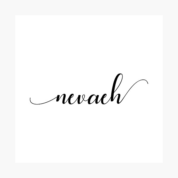 Item preview, Nevaeh - Custom name on delicate black cursive font designed and sold by To the Lua.