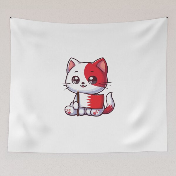 Item preview, Cat holding the Bahrain flag designed and sold by SOMI SOMI.