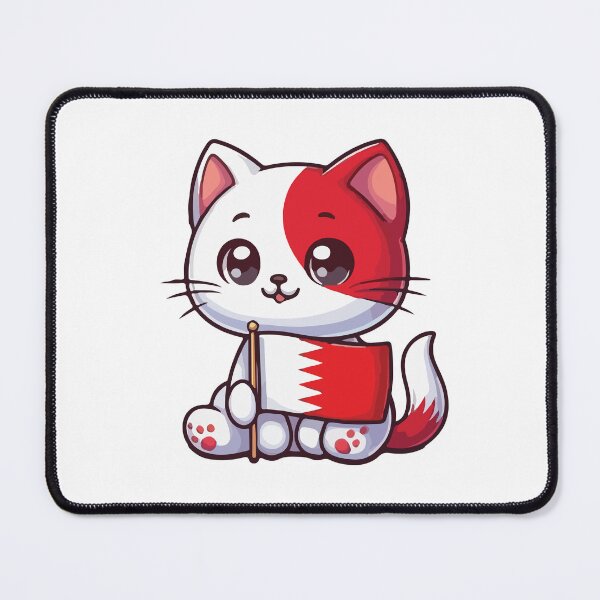 Item preview, Cat holding the Bahrain flag designed and sold by SOMI SOMI.